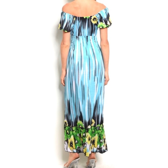 ⚡️FLORAL OFF THE SHOULDER SLIP MAXI DRESS M-L - Picture 4 of 8